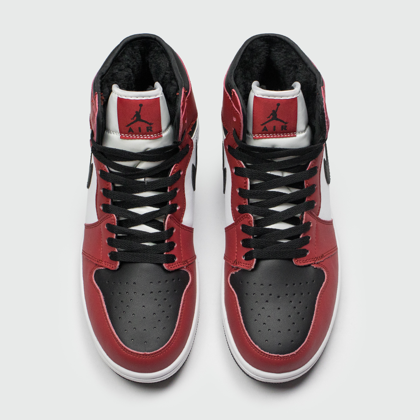 Кроссовки Nike Air Jordan 1 Red / Black with Fur Кроссовки Nike Air Jordan 1 Red / Black with Fur