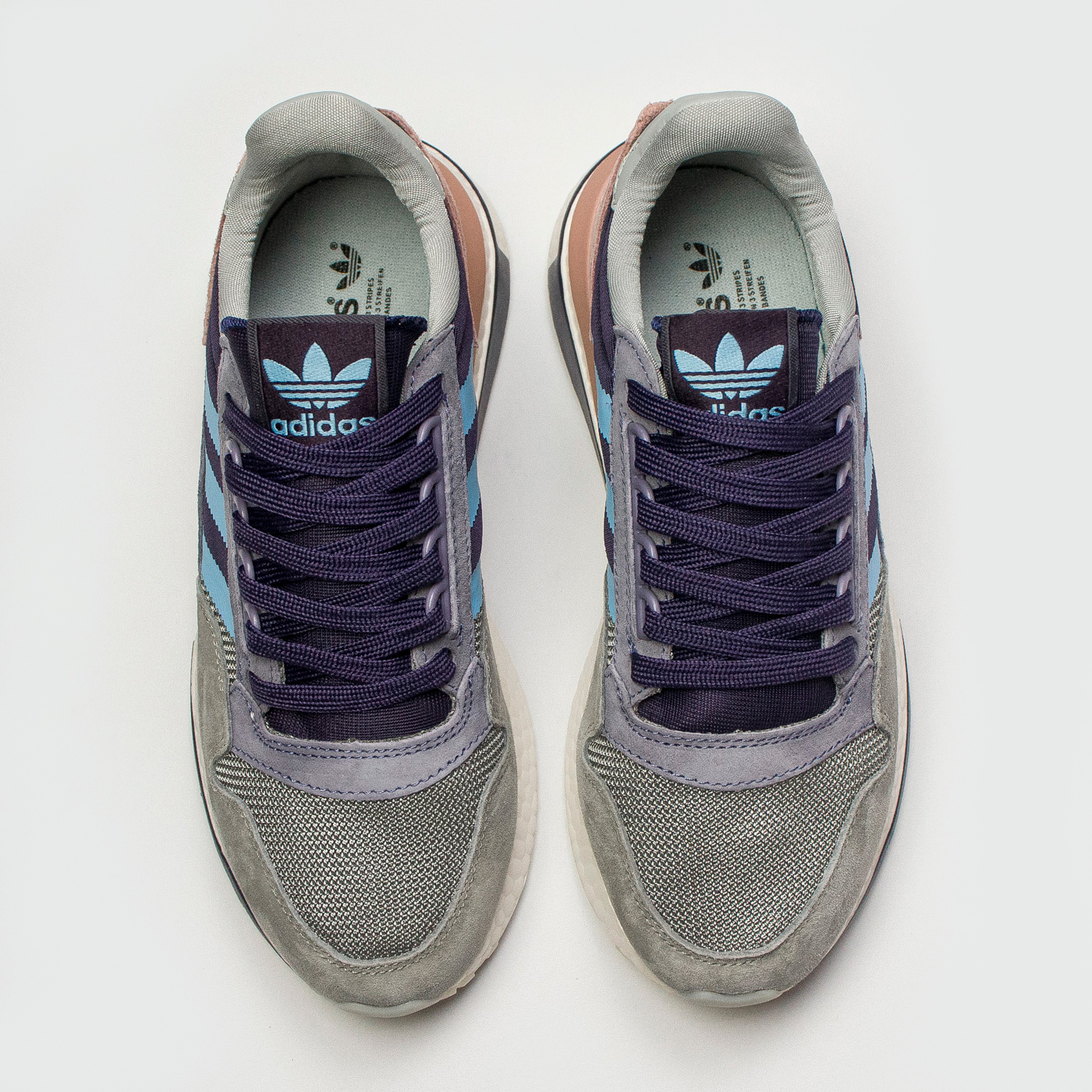 Кроссовки Adidas ZX 500 Boost Grey / Blue Str. Кроссовки Adidas ZX 500 Boost Grey / Blue Str.