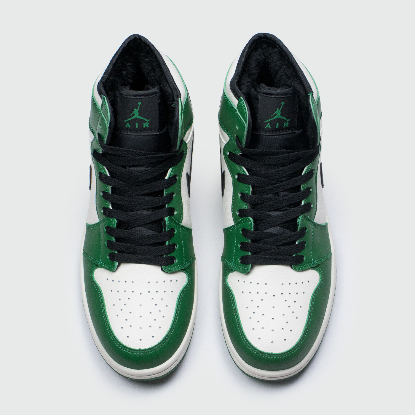 Кроссовки Nike Air Jordan 1 White / Green with Fur Кроссовки Nike Air Jordan 1 White / Green with Fur