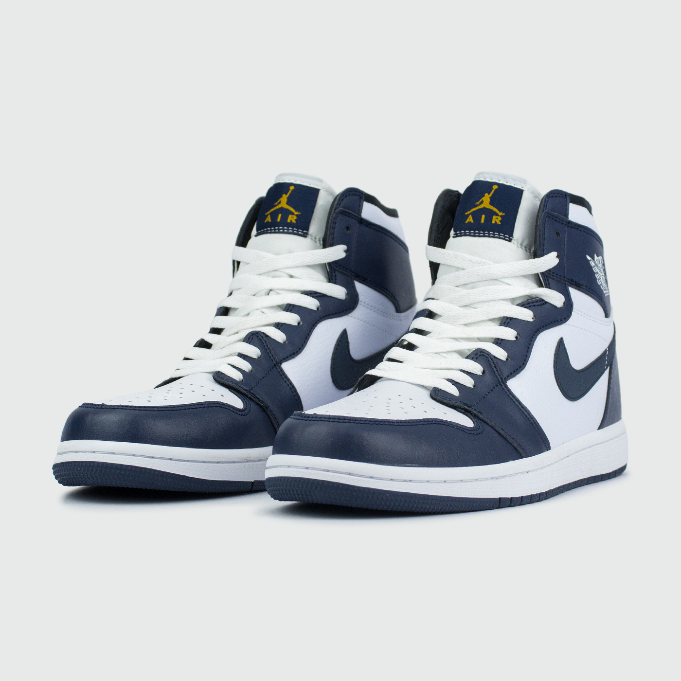 Кроссовки Nike Air Jordan 1 White / D.Blue with Fur Кроссовки Nike Air Jordan 1 White / D.Blue with Fur