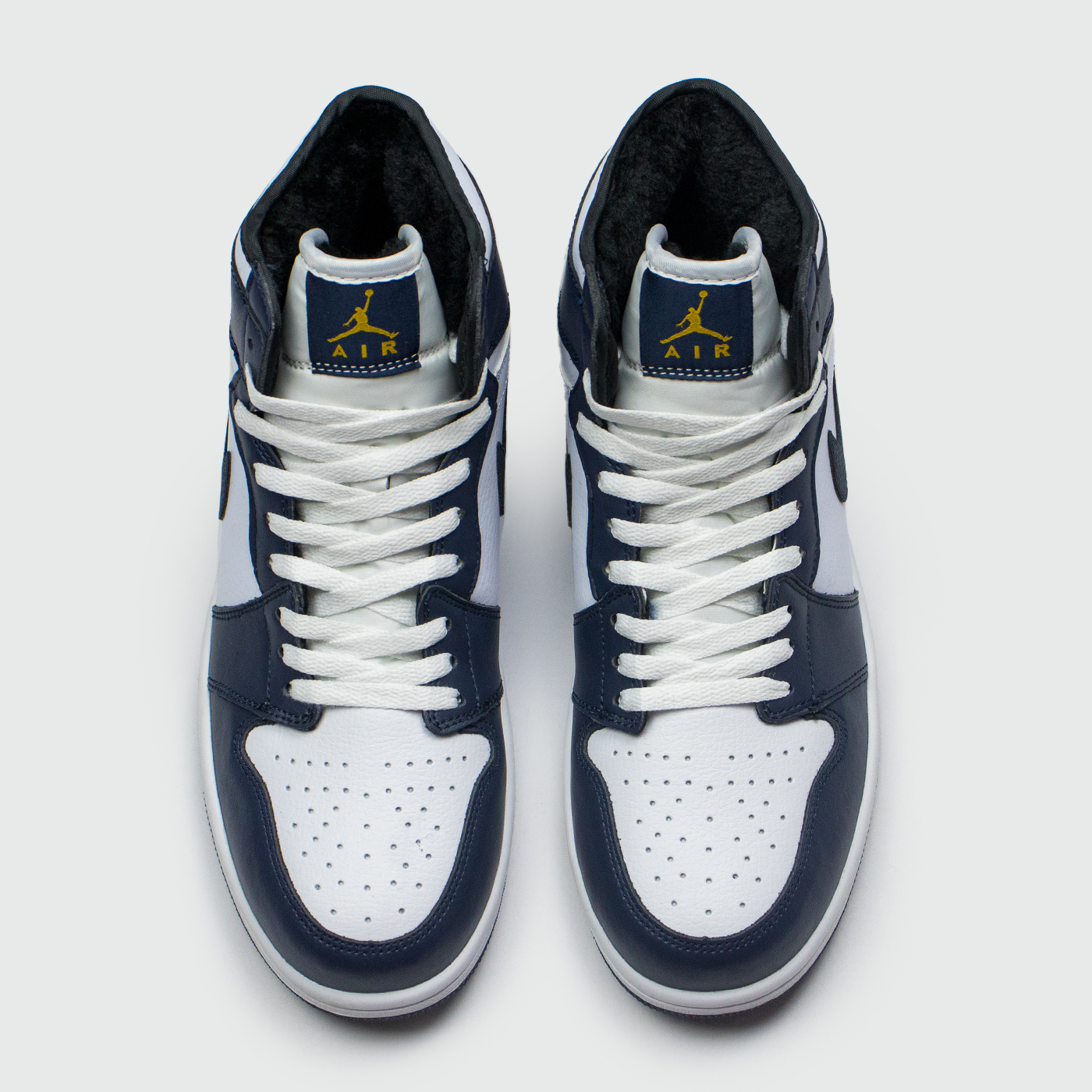 Кроссовки Nike Air Jordan 1 White / D.Blue with Fur Кроссовки Nike Air Jordan 1 White / D.Blue with Fur