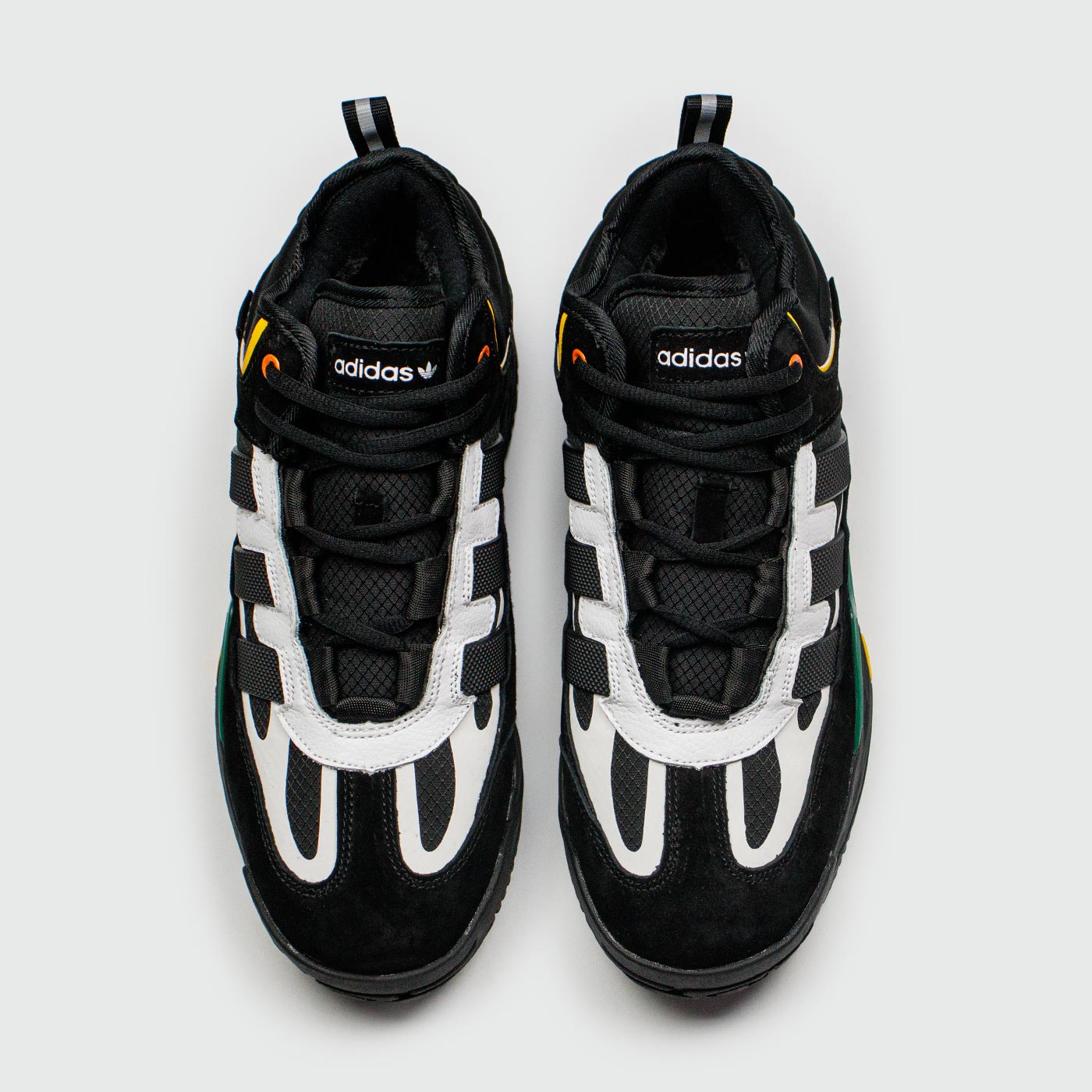 Кроссовки Adidas Niteball Black Green with Fur