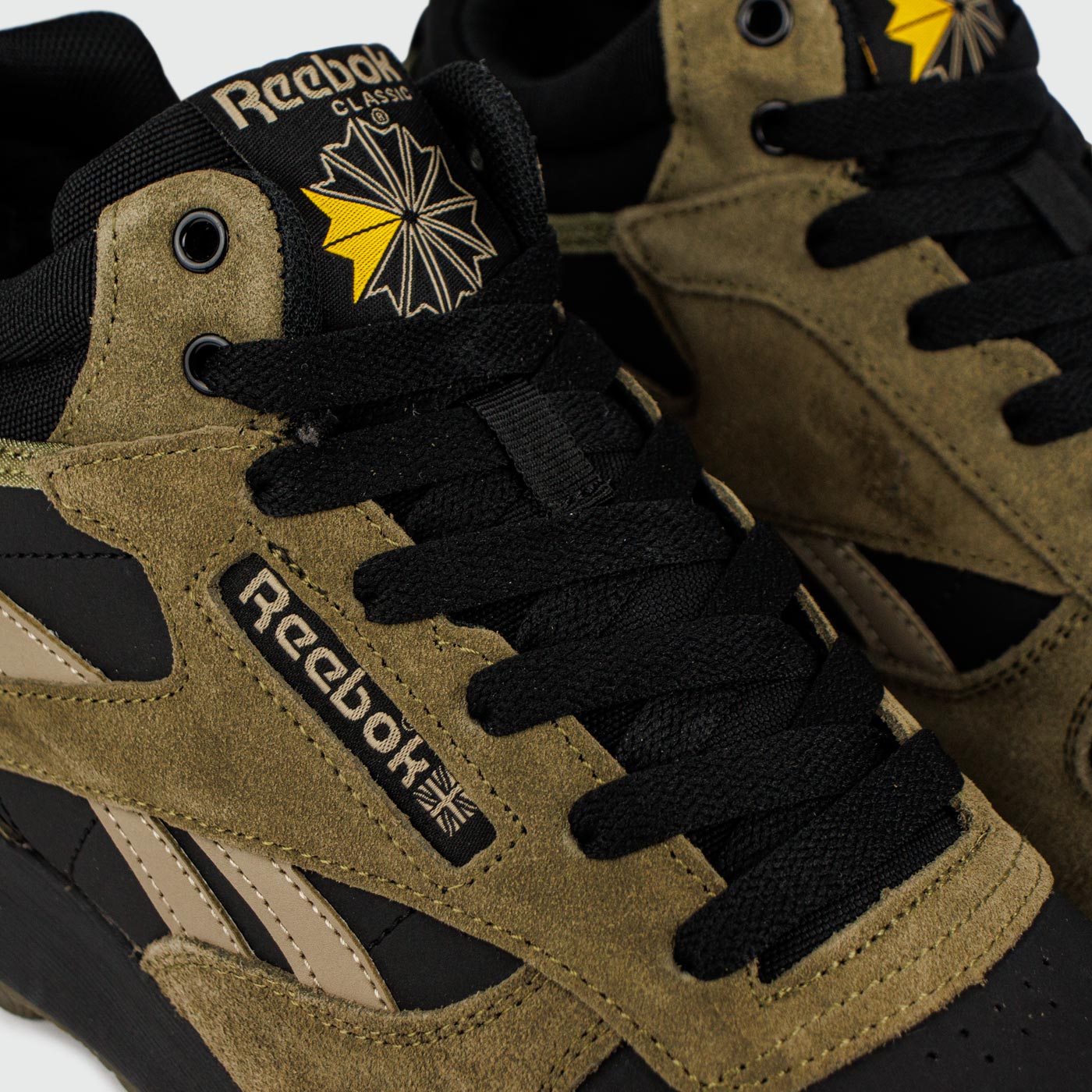 Кроссовки Reebok Classic Utility Suede Olive Black with Fur