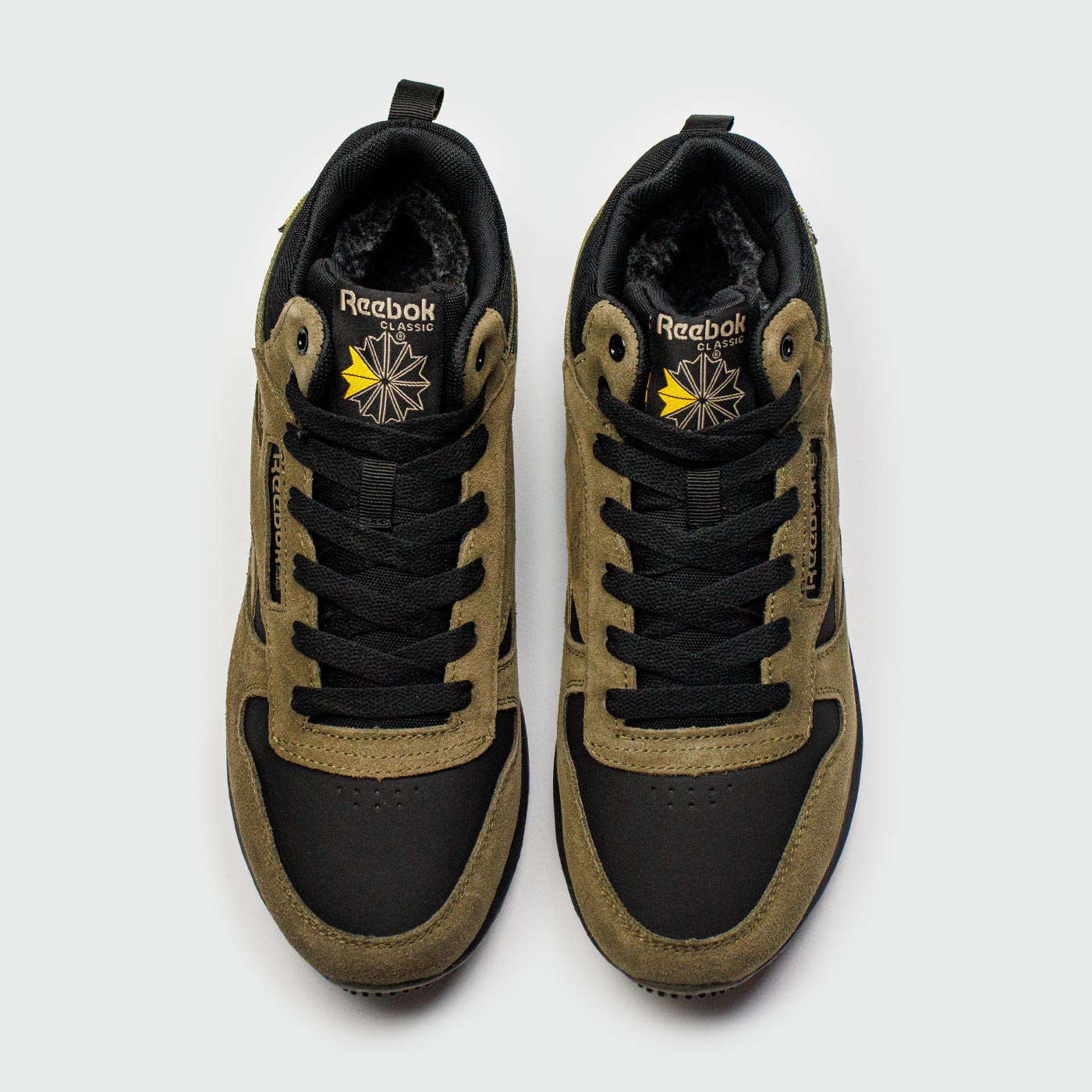 Кроссовки Reebok Classic Utility Suede Olive Black with Fur